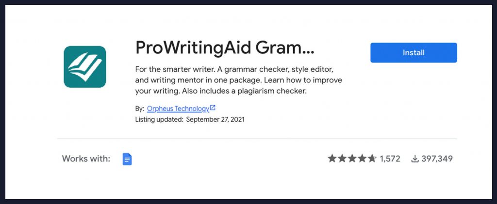 ProWriting Aid Google Doc Grammar Checker and Google Slide Grammar Checker